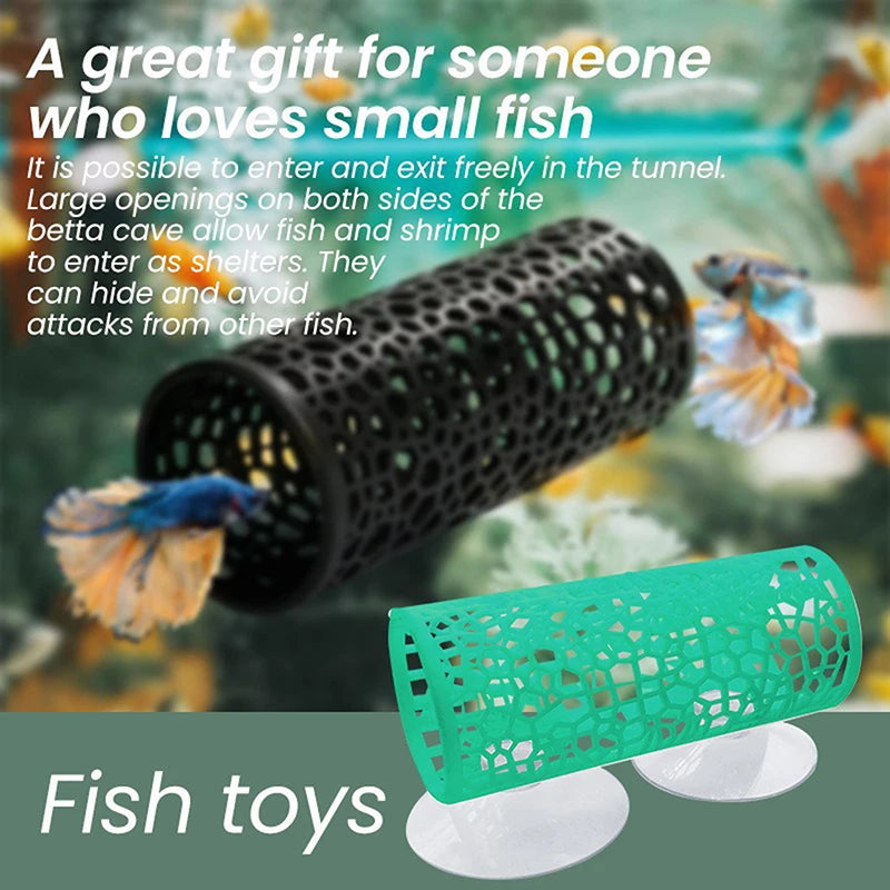 Betta Fish Hideaway Tunnel – Aquarium Hideout for Fish & Shrimp