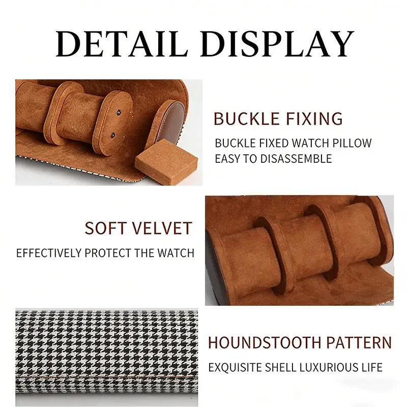 Watch Roll Travel Case – 1/2/3 Slot PU Leather Watch Organizer Watch Roll Case Nixie