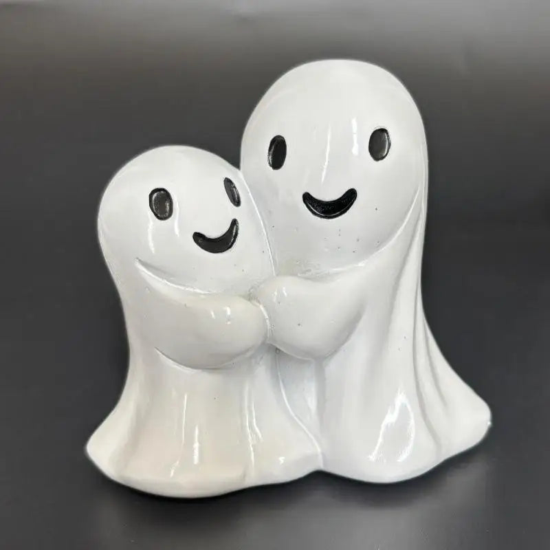 Cute Halloween Ghost Resin Statue – Mini Desktop Shelf Décor Halloween Resin Ornament Nixie A9