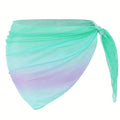 Chiffon Beach Dress Swimsuit Cover-Up Sheer Quick-Dry Shawl Swimsuit Cover-Up Nixie Blue One Size