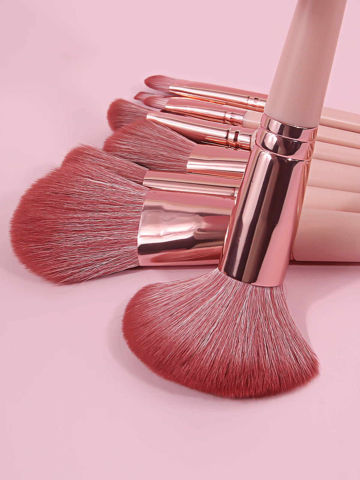 12Pcs Pink Makeup Brush Set with Storage Tube | Soft Bristles Makeup Brush Set Nixie