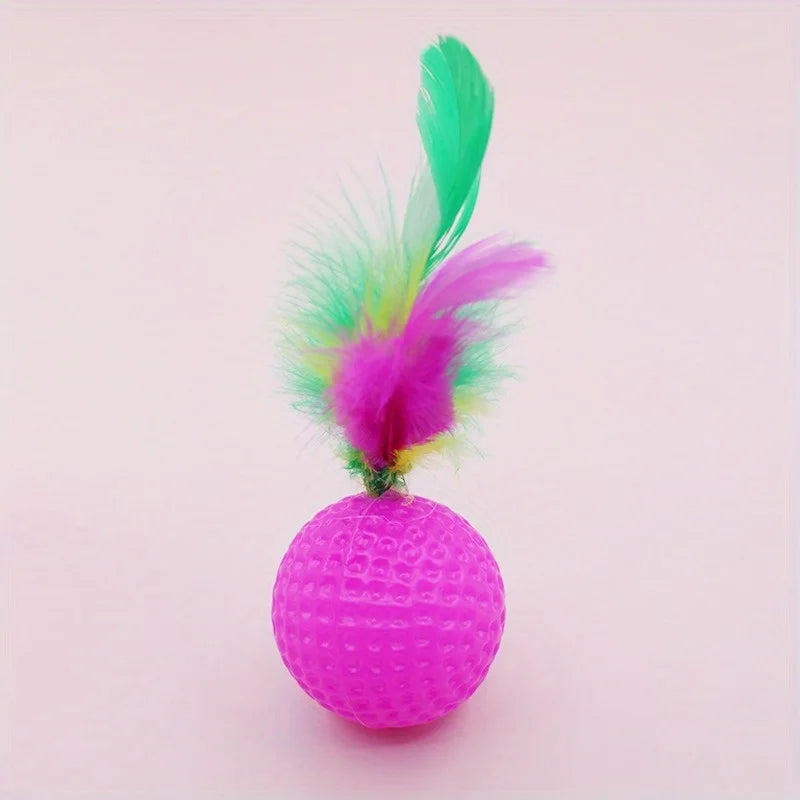 Sisal Scratching Ball Cat Toy with Feather – 1 or 5 Pcs Interactive Cat Toy Nixie
