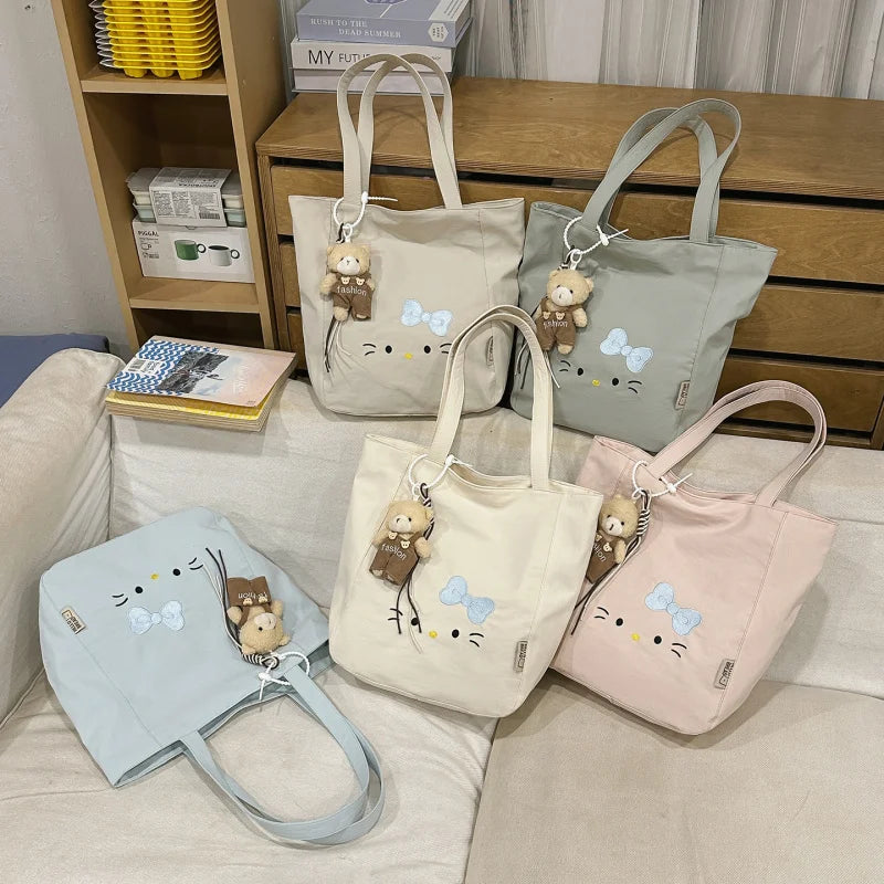 Nixie Cat Embroidery Tote Bag – Large Women's Shoulder Bag Women's Tote Bag Nixie