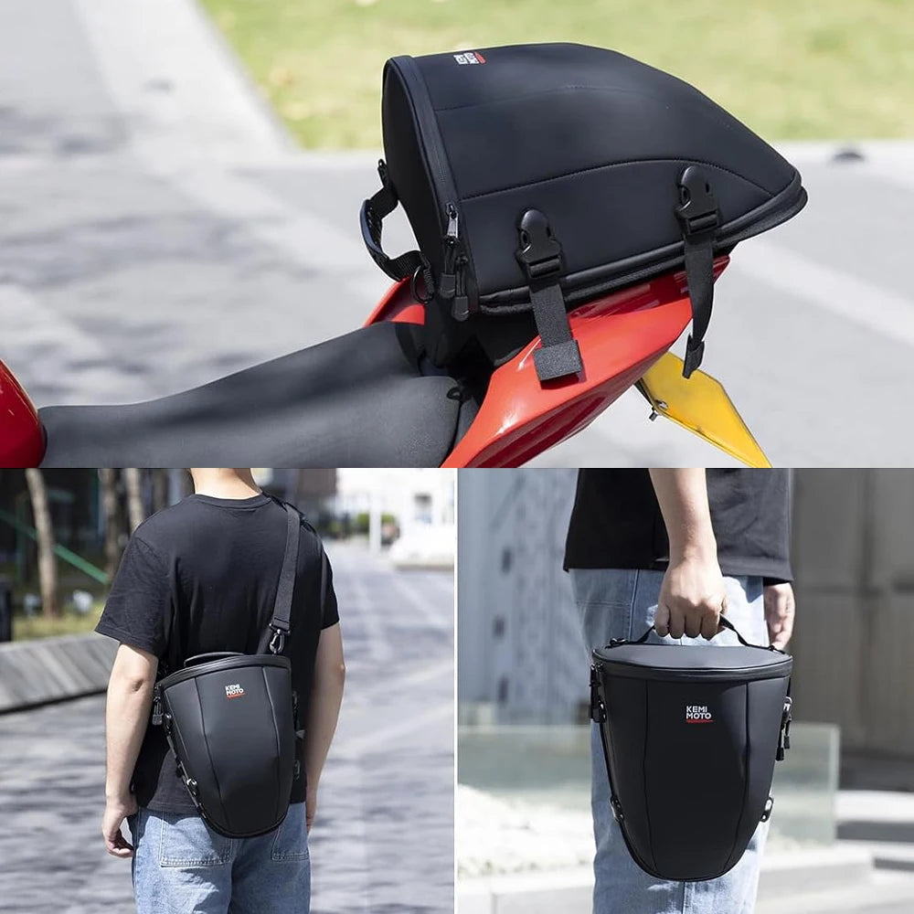 KEMITOUR 12.5L Waterproof Expandable Motorcycle Tail Saddle Bag Motorcycle Tail Bag Nixie