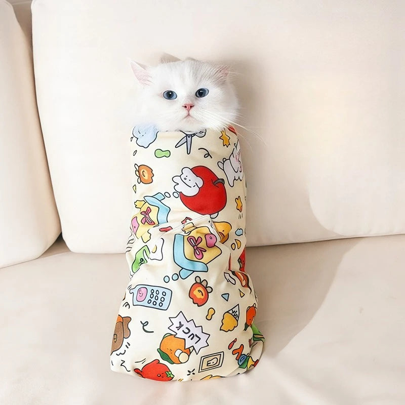 Cat Wrap Cloth – Anti-Scratch Grooming & Nail Trimming Restraint Cat Grooming Wrap Nixie