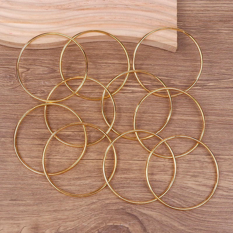 10-Pack 3-Inch Gold Metal Rings for Dreamcatchers & Macrame Craft Hoop Rings Nixie