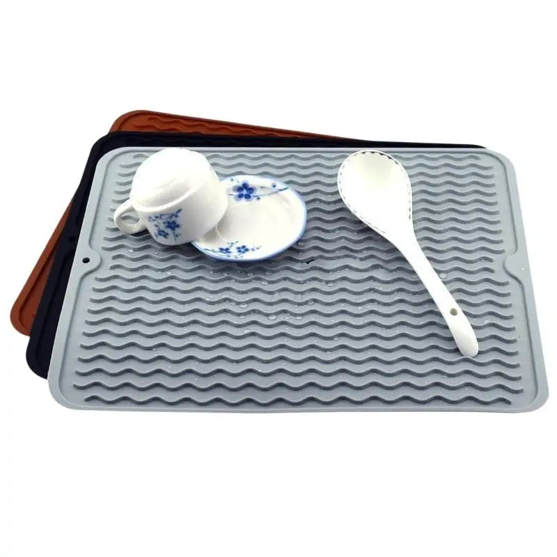 Silicone Dish Drying Mat 16x12" Non-Slip, Food Grade, Fast Drain Dish Drying Mat Nixie