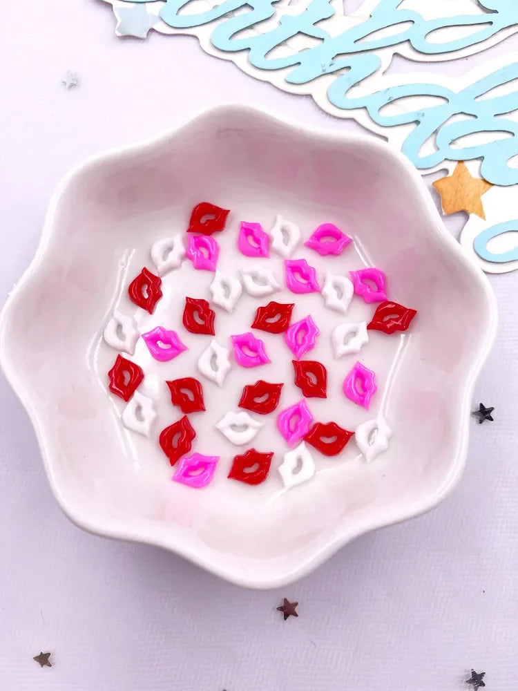 100pcs Resin Lip Flatback Rhinestones – Nail Art & DIY Crafts Nail Art Rhinestones Nixie