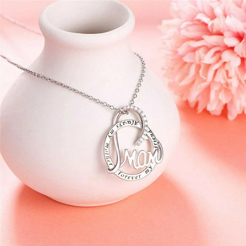 Silver Plated Zircon Heart Pendant Necklace | Gift for Her Pendant Necklace Nixie