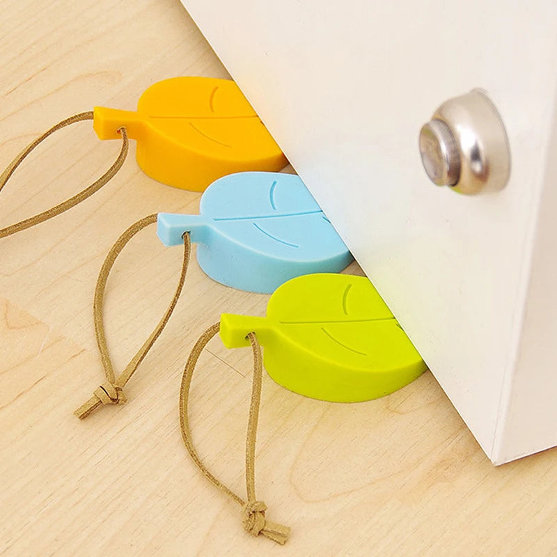 Kids Cartoon Leaf Silicone Door Stopper – 4 Colors Safety Child Safety Door Stop Nixie
