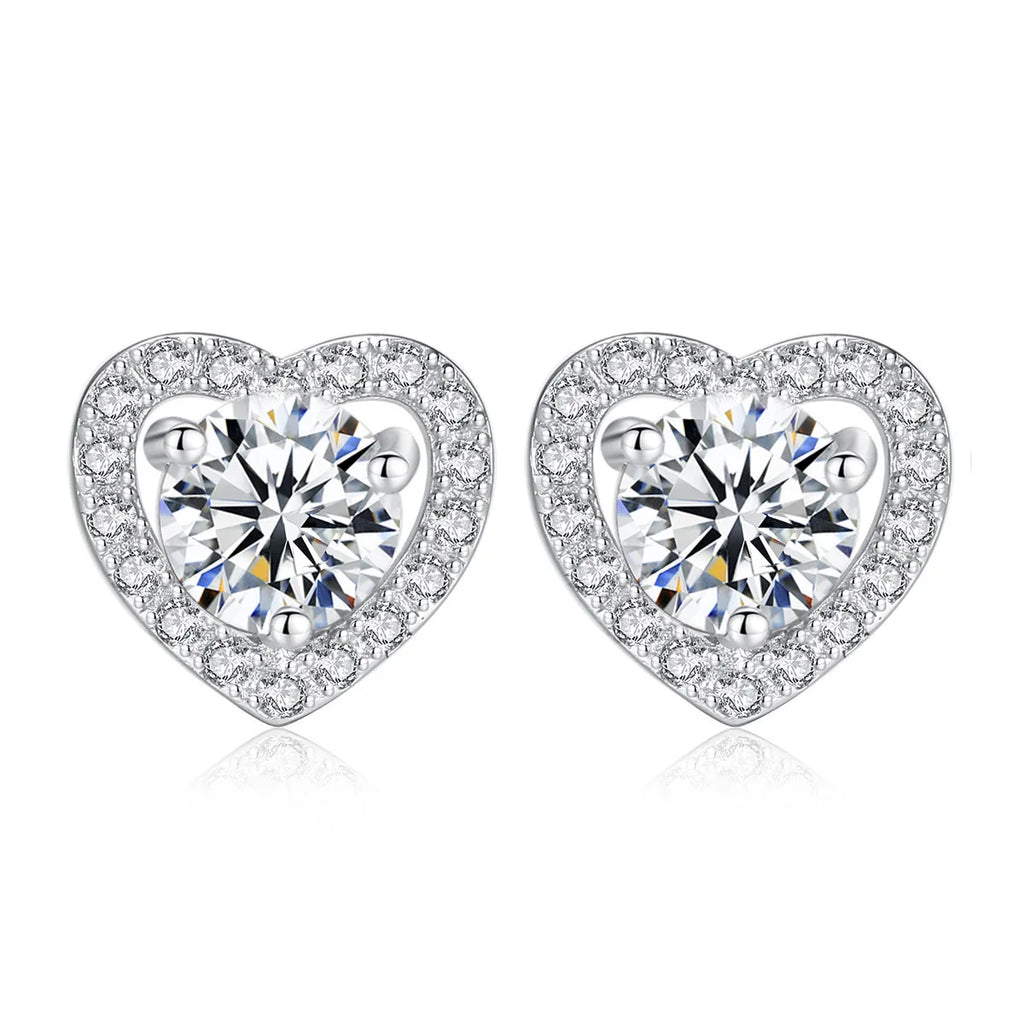 Heart CZ Earring & Necklace Set – Rhinestone Crystal Jewelry Crystal Jewelry Set Nixie Earring