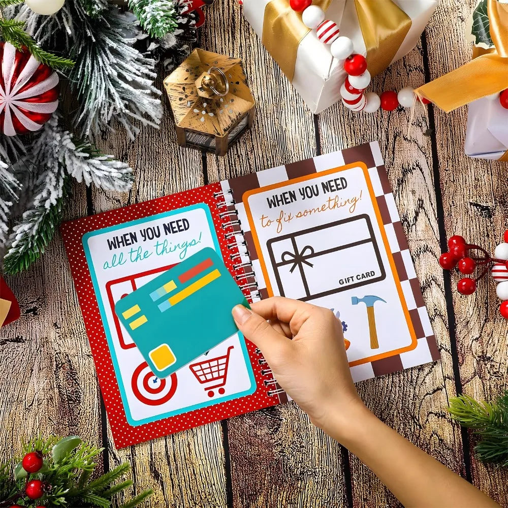 Spiral-Bound Christmas Gift Card Book – DIY Multicolor Paper Holiday Card Book Nixie