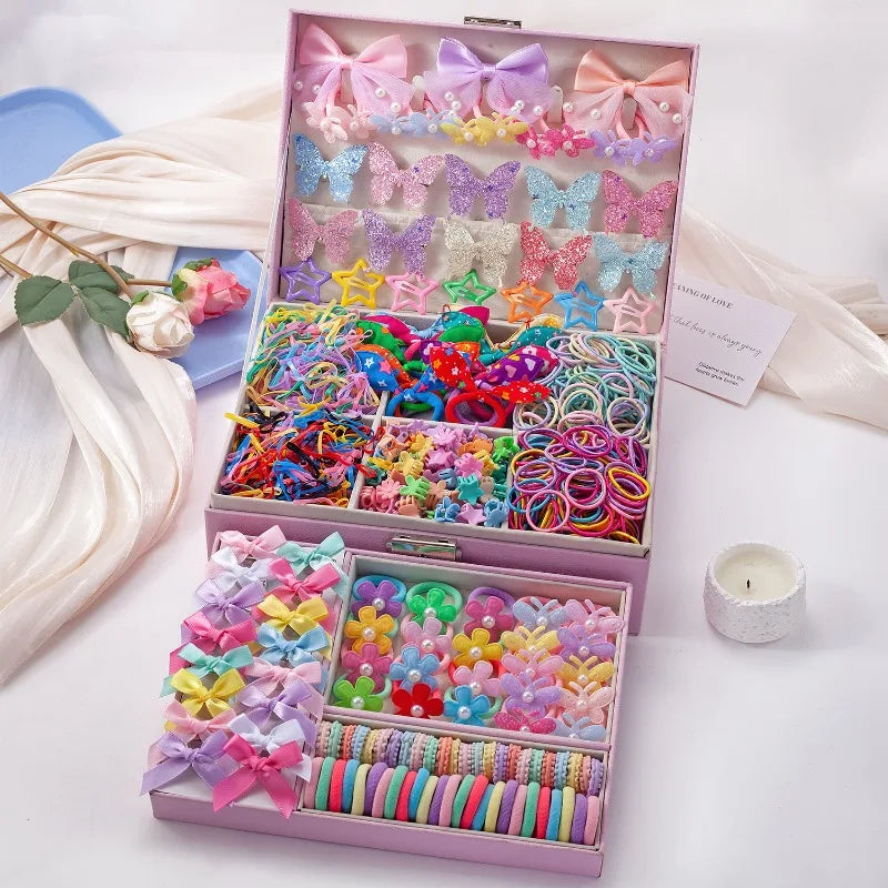 832-Piece Girls Hair Accessories Set – Clips, Bands & Ties Girls Hair Accessories Nixie 832PCS-No box
