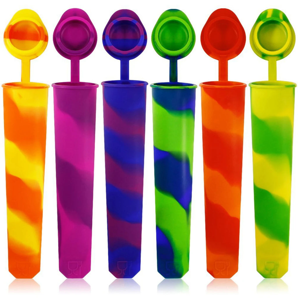 Silicone Popsicle Molds Set of 6 – DIY Ice Lolly Maker Popsicle Mold Set Nixie 6Pcs color
