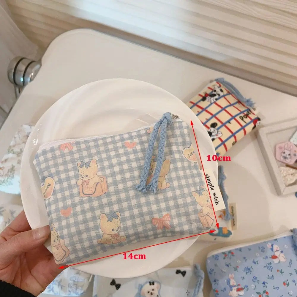 Cute Cartoon Mini Coin Purse Cotton Zipper Pouch Storage Bag Mini Coin Purse Nixie