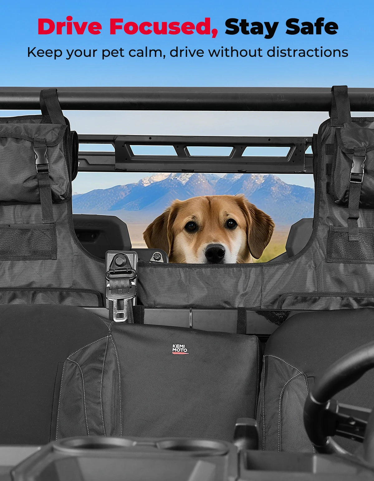 KEMIMOTO UTV Storage Bag Seat Back Rack – Polaris, Can-Am, CFMOTO UTV Storage Rack Nixie