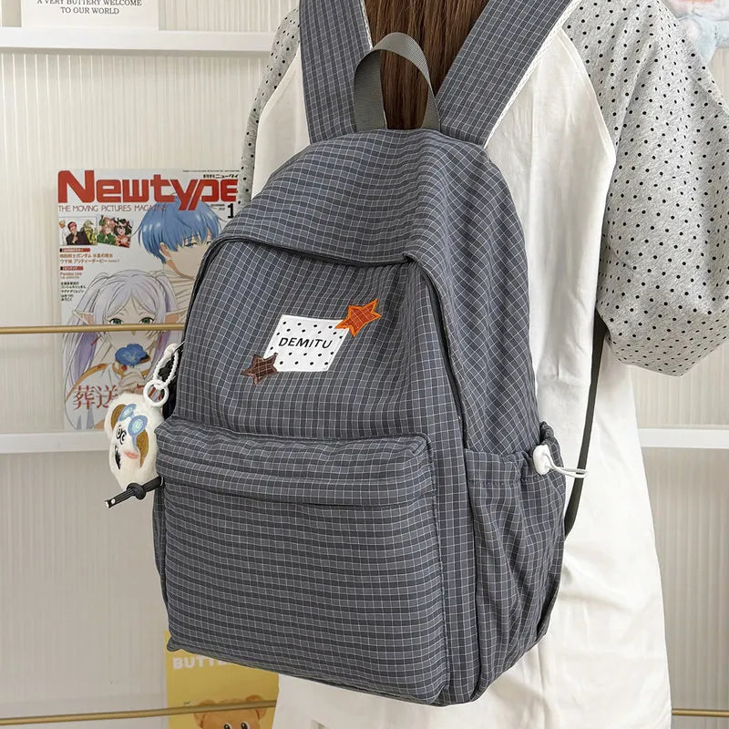 Korean-Style Flannel Backpack for Girls – Lightweight, Large Capacity Girls School Backpack Nixie