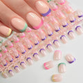 120Pcs Press On Nails Short Coffin French Glossy Pink Tips Press On Nails Nixie TD227-S6-120Pcs