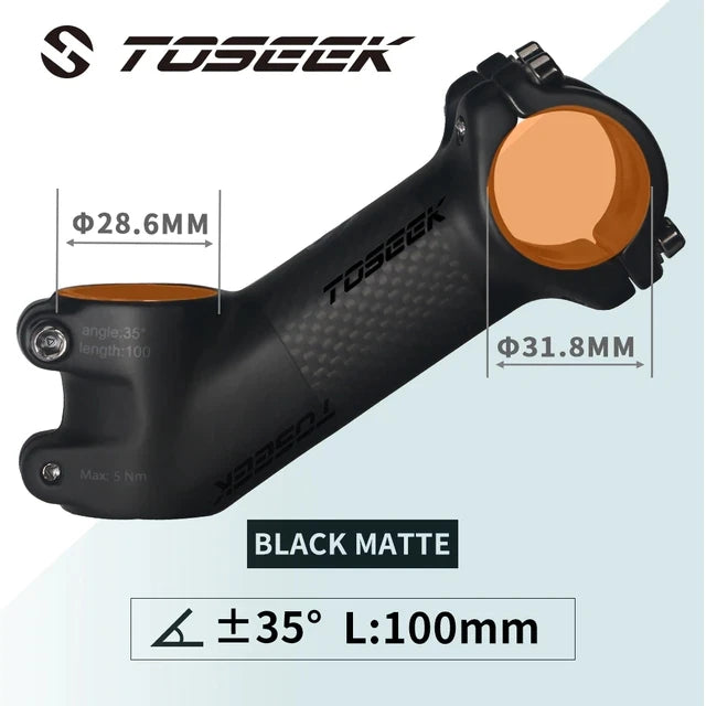 TOSEEK Carbon Aluminum MTB Stem 31.8mm | 4 Angles & Lengths