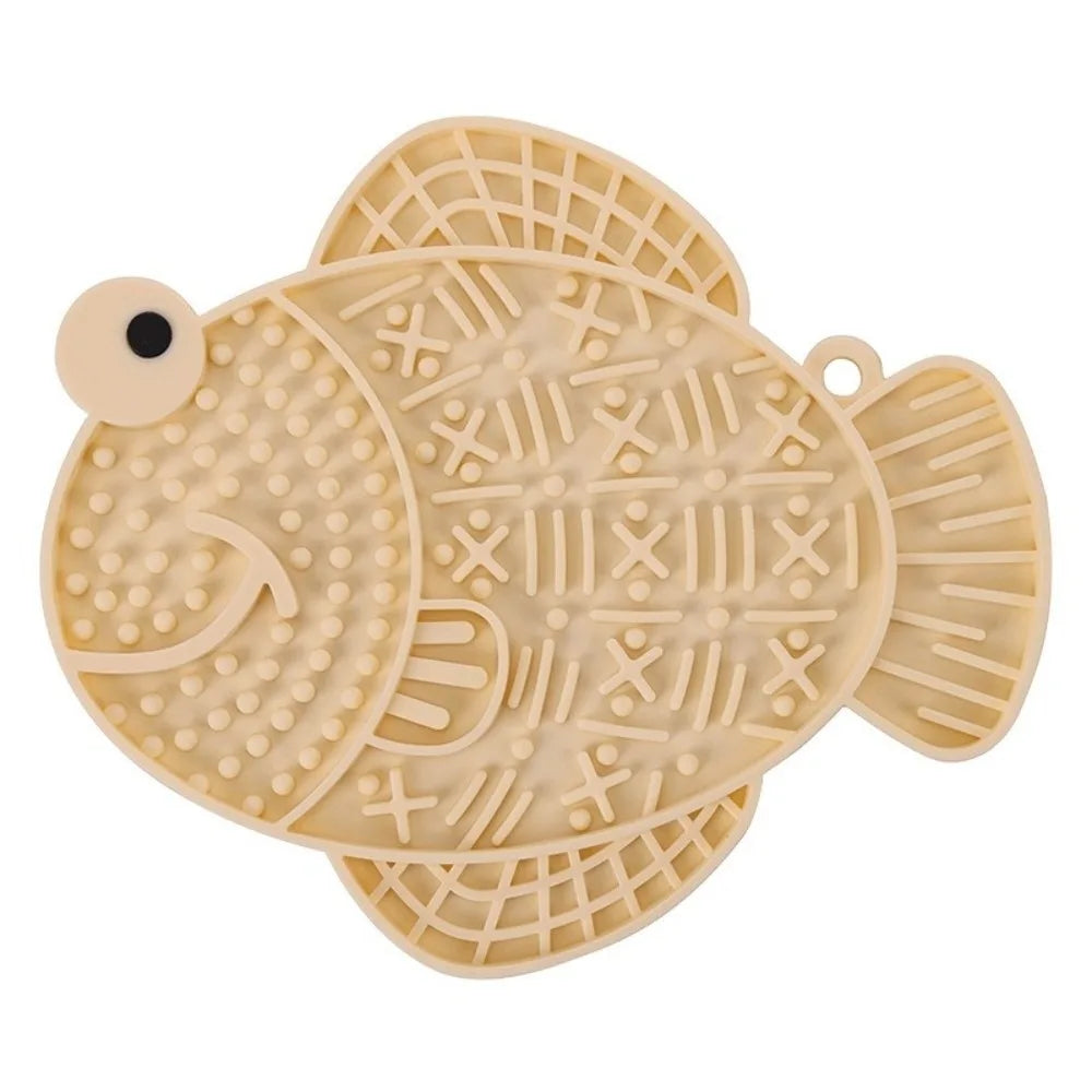 Silicone Slow Feeder Lick Mat – Frog & Fish Shape for Dogs