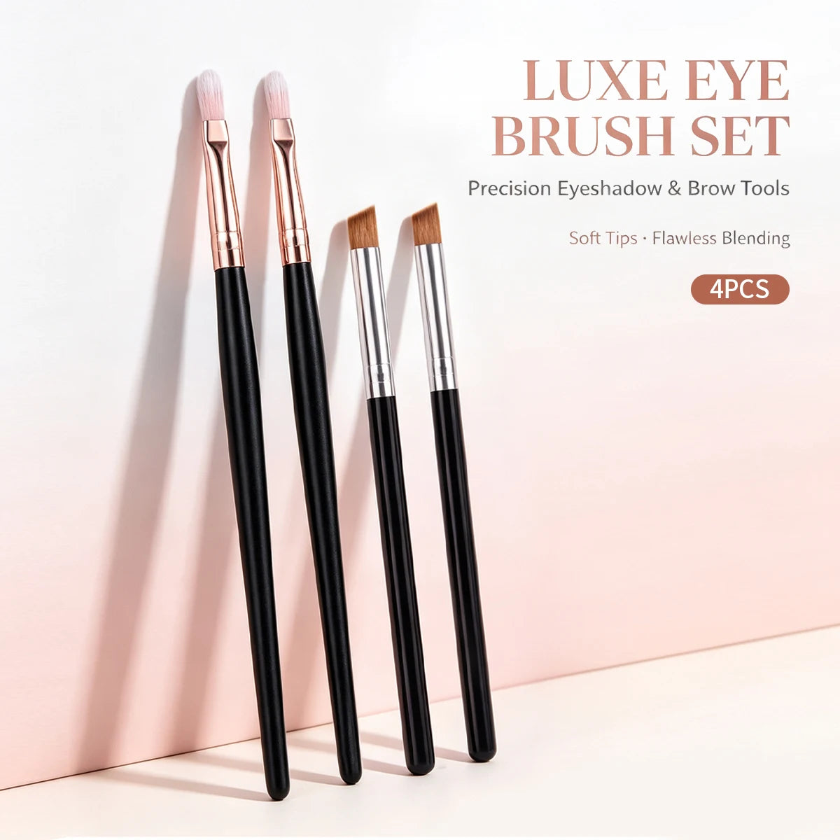 4-Piece Lip & Angled Concealer Brush Set – Soft Synthetic Makeup Brush Set Nixie
