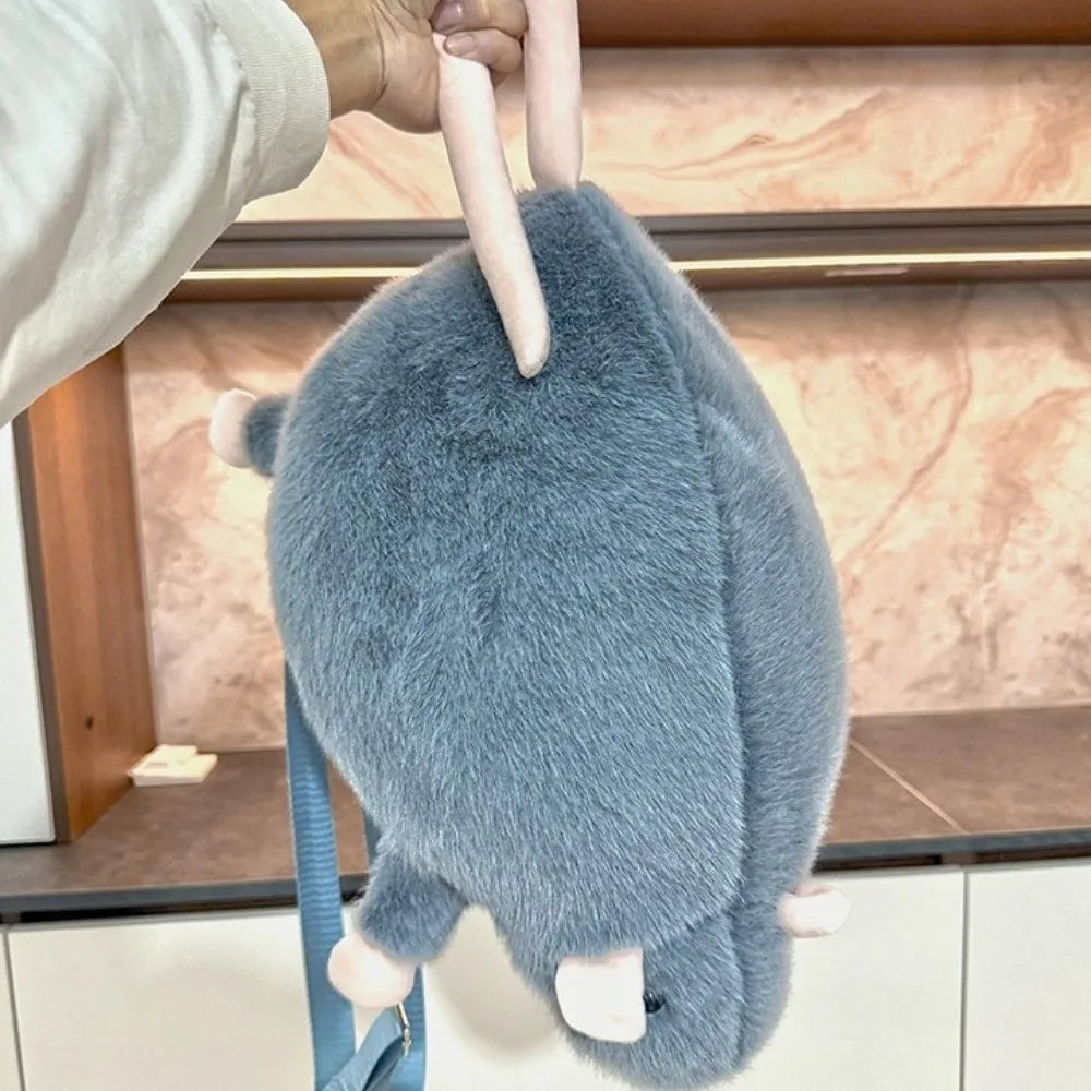 Cartoon Mouse Plush Backpack – Cute Stuffed Rat Doll Bag