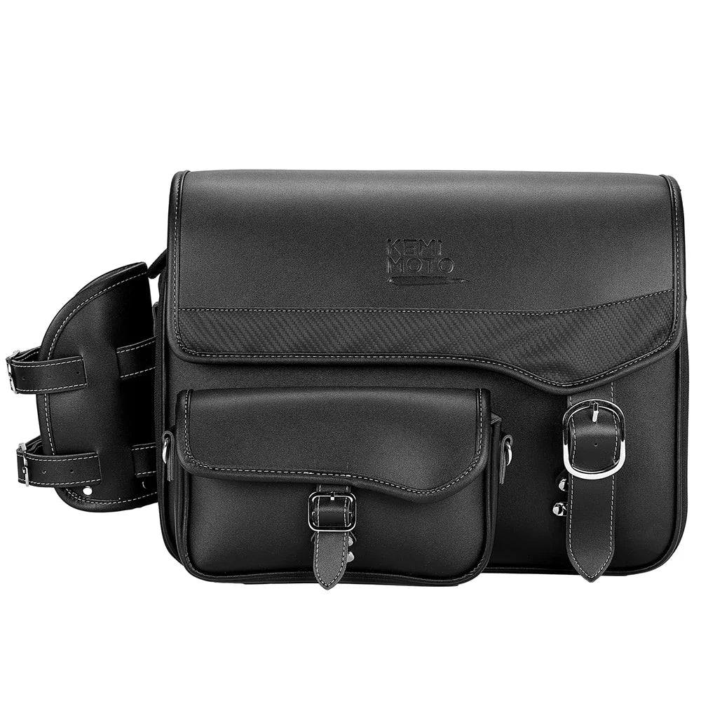 KEMiMOTO 15L Waterproof Motorcycle Saddlebags – Honda Rebel Motorcycle Saddlebags Nixie Black