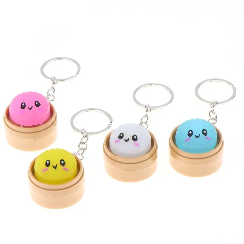 Kawaii Steamed Bun Keychain – Cute Bag Charm & Party Favor Novelty Keychain Nixie