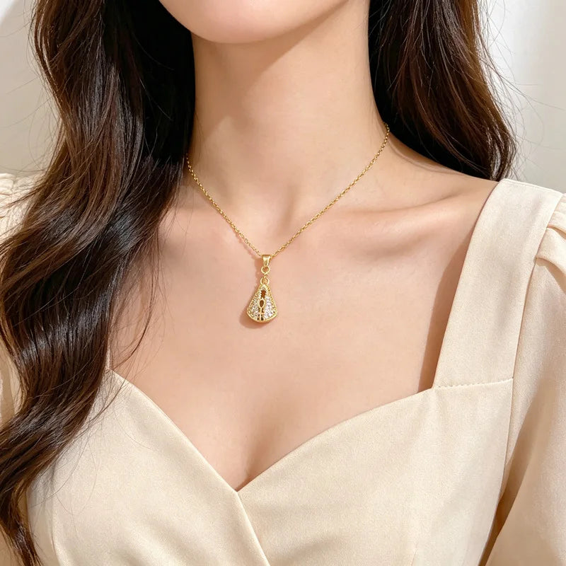 Geometric Pendant Necklace Gold Stainless Steel Clavicle Chain Pendant Necklace Nixie