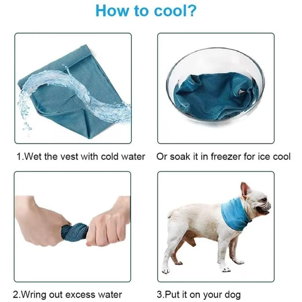 Dog Cooling Towel Scarf with Leash Hole – 3 Sizes | Nixie Pet Cooling Scarf Nixie