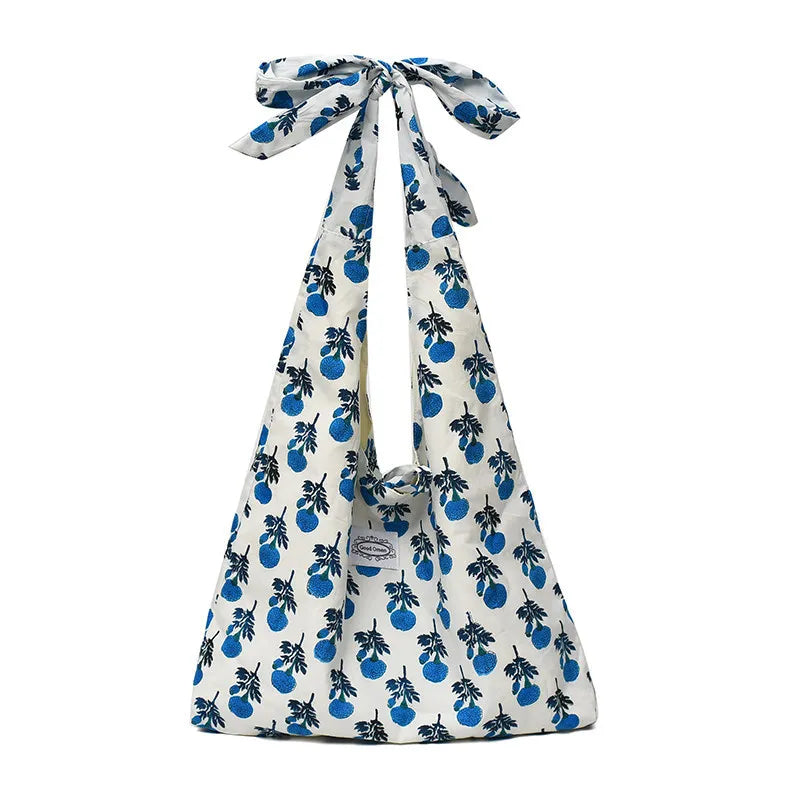 Women's Vintage Print Large Capacity Shoulder Tote Bag