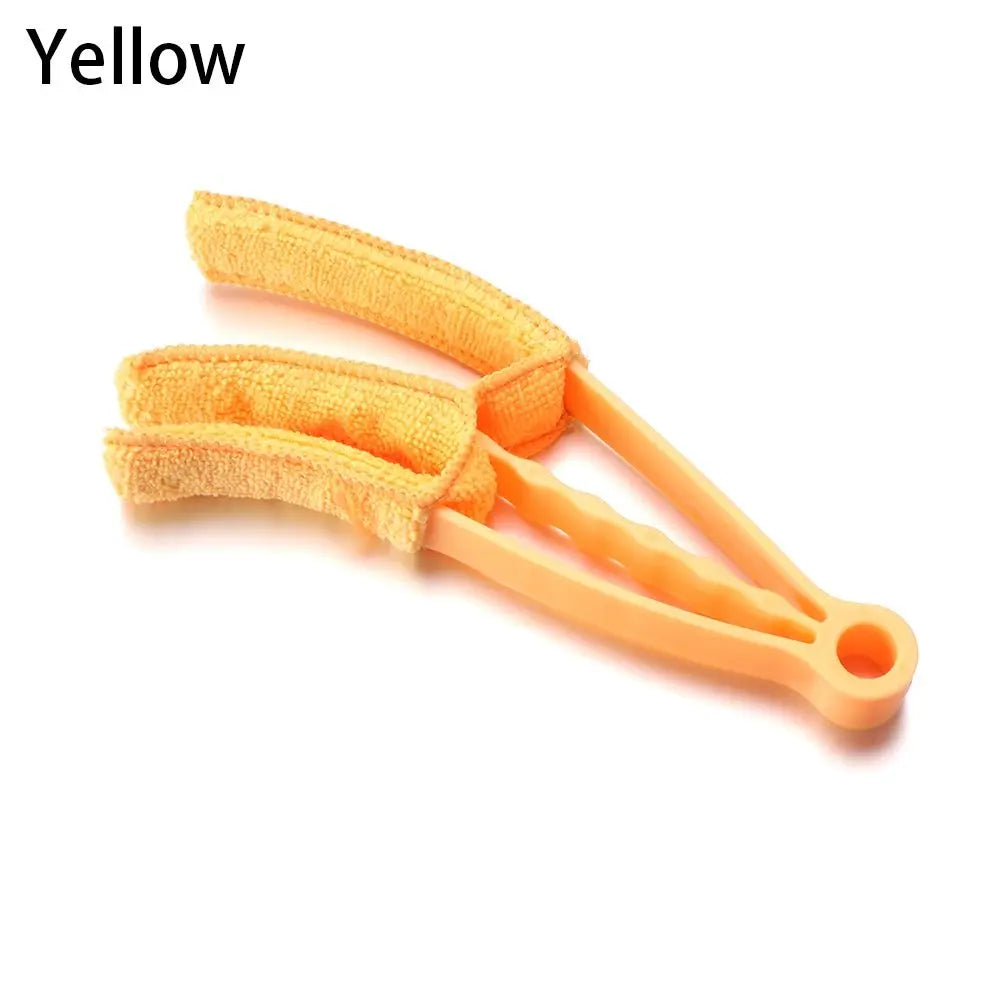 Microfiber Venetian Blind Cleaner Brush – 3-Arm Duster Clip Blind Cleaner Brush Nixie yellow