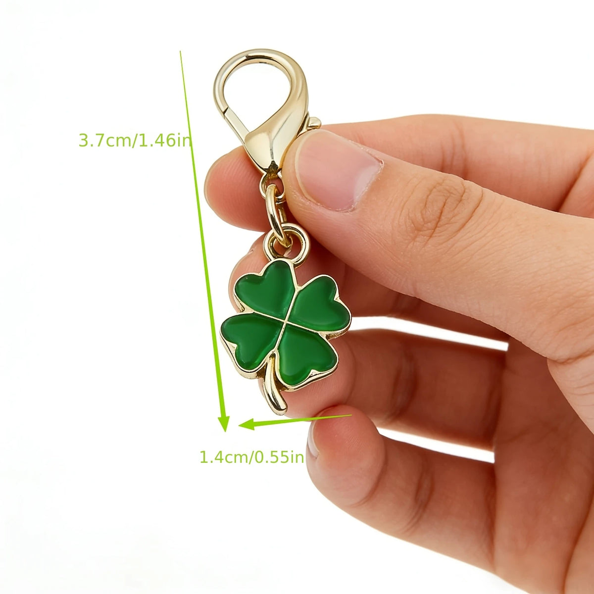 10Pcs Green Clover Keychain Set – Gift for Friends & Family