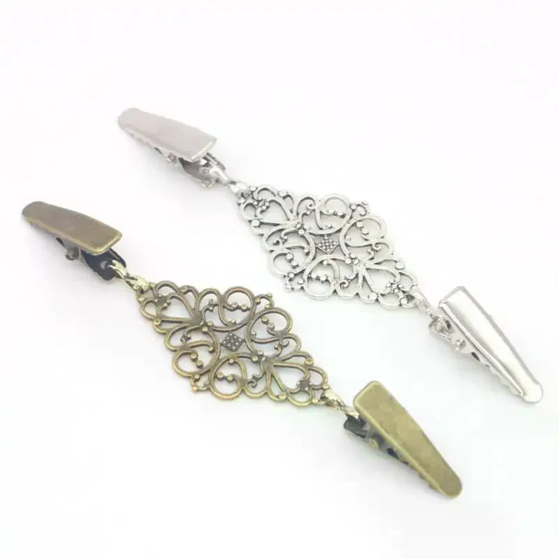 Retro Flower Sweater Clips Cardigan Collar Brooch Fastener Cardigan Brooch Clip Nixie