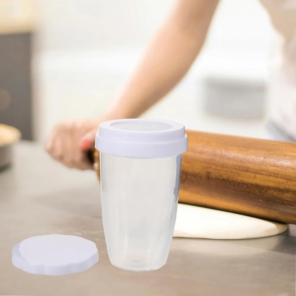 Plastic Flour & Sugar Shaker with Mesh Lid – Baking Sifter Baking Sifter Shaker Nixie