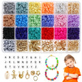 3600pcs Clay Beads Set 18 Colors 6mm DIY Jewelry Making Kit Jewelry Making Kit Nixie color