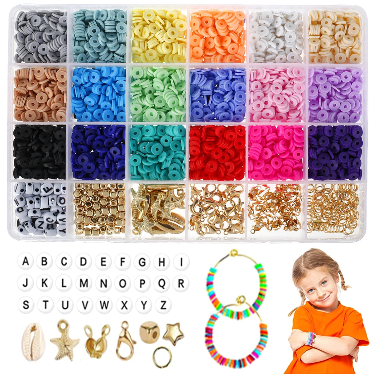 3600pcs Clay Beads Set 18 Colors 6mm DIY Jewelry Making Kit Jewelry Making Kit Nixie color