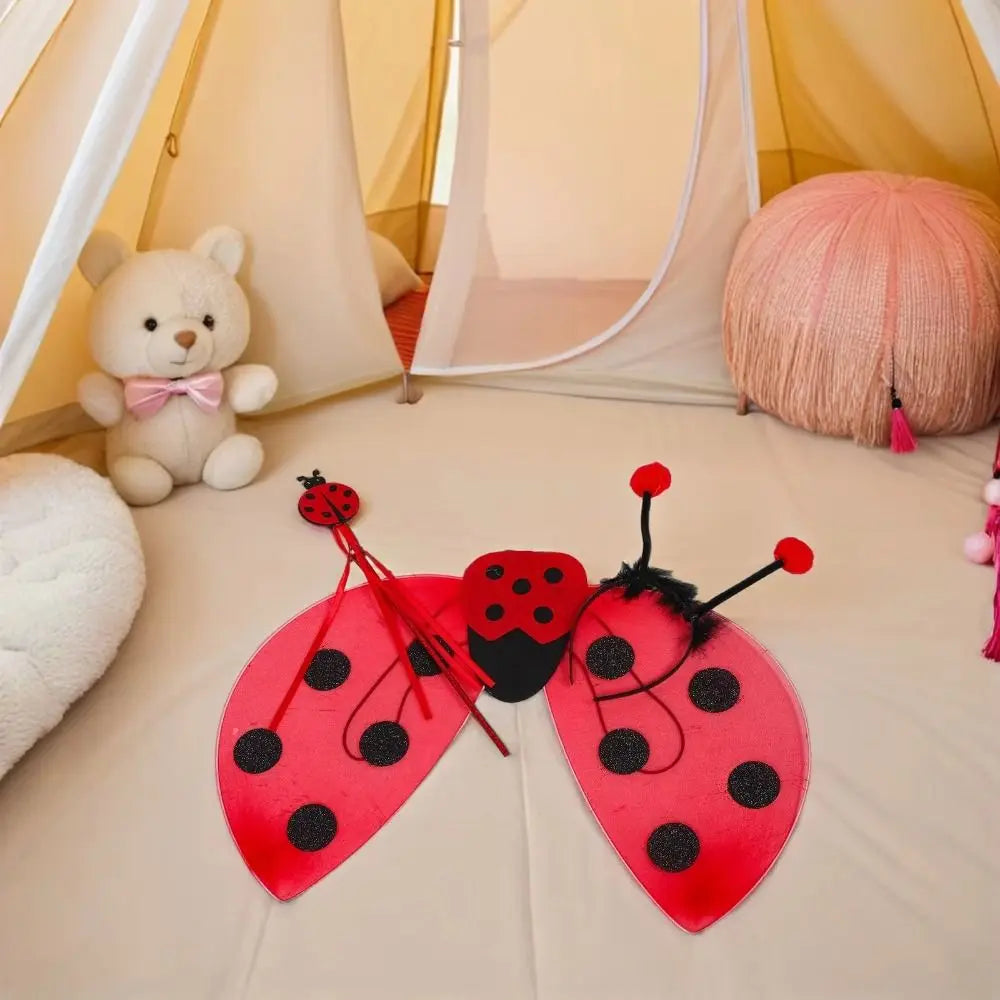 Red Ladybug Cosplay Costume Set – Wings, Headband & Wand