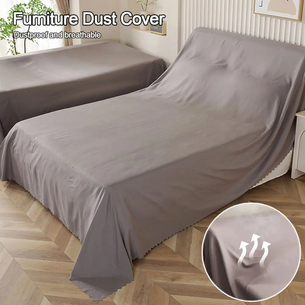 Breathable Furniture Dust Cover – Large Grey Dustproof Cloth