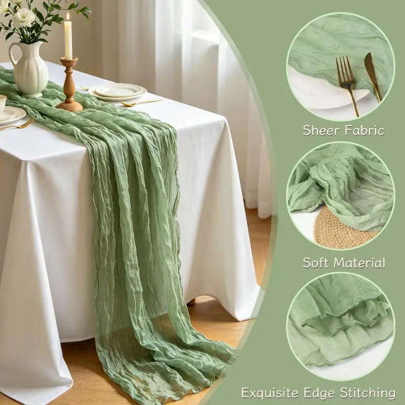 Boho Cheesecloth Table Runner | Wedding & Party Décor 90cm