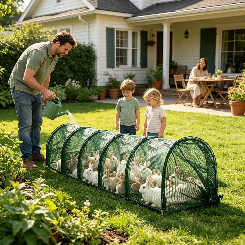 Foldable Chicken Tunnel – Expandable Outdoor Poultry Run Chicken Tunnel Run Nixie