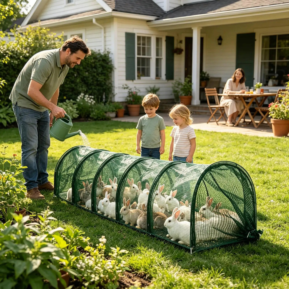 Foldable Chicken Tunnel – Expandable Outdoor Poultry Run Chicken Tunnel Run Nixie