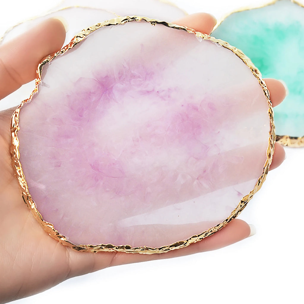 Round Resin Agate Nail Art Palette & Gel Polish Display Shelf Nail Art Palette Nixie