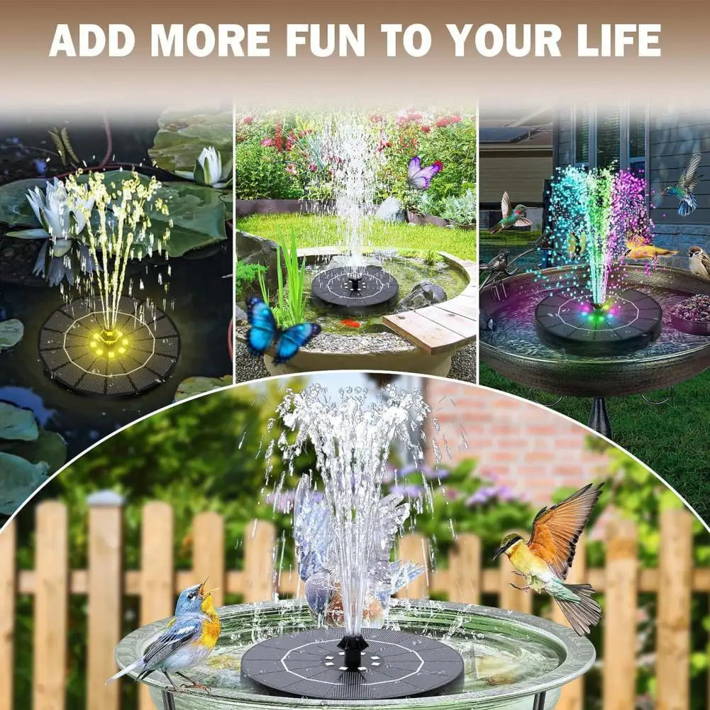 3.5W Solar Bird Bath Fountain with LED Lights | Garden Decor Solar Garden Fountain Nixie