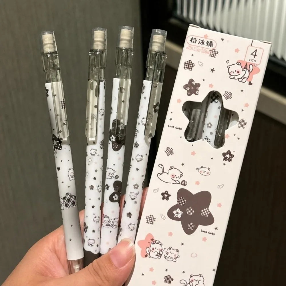 4-Pack Kawaii Mechanical Pencil Set 0.5mm 2B Lead Break-Resistant Mechanical Pencil Set Nixie