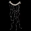 Elegant Bridal Pearl Hair Comb with Tassel & Bead Accents Bridal Hair Comb Nixie White