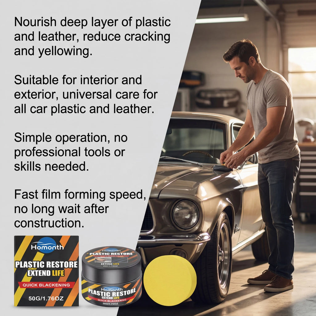 50g Car Plastic Restorer & Trim Restoration Kit – Non-Greasy Automotive Trim Restorer Nixie