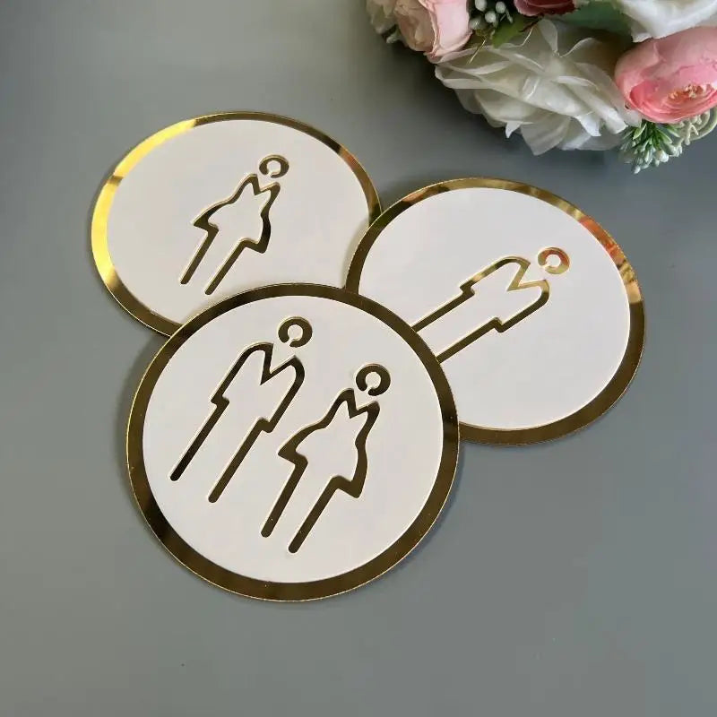 3D Acrylic Restroom Sign Self-Adhesive Men Women Bathroom Sticker Bathroom Door Sign Nixie