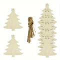 10Pcs Unfinished Wooden Christmas Tree Craft Set for Painting Wooden Craft Kit Nixie 10PCS
