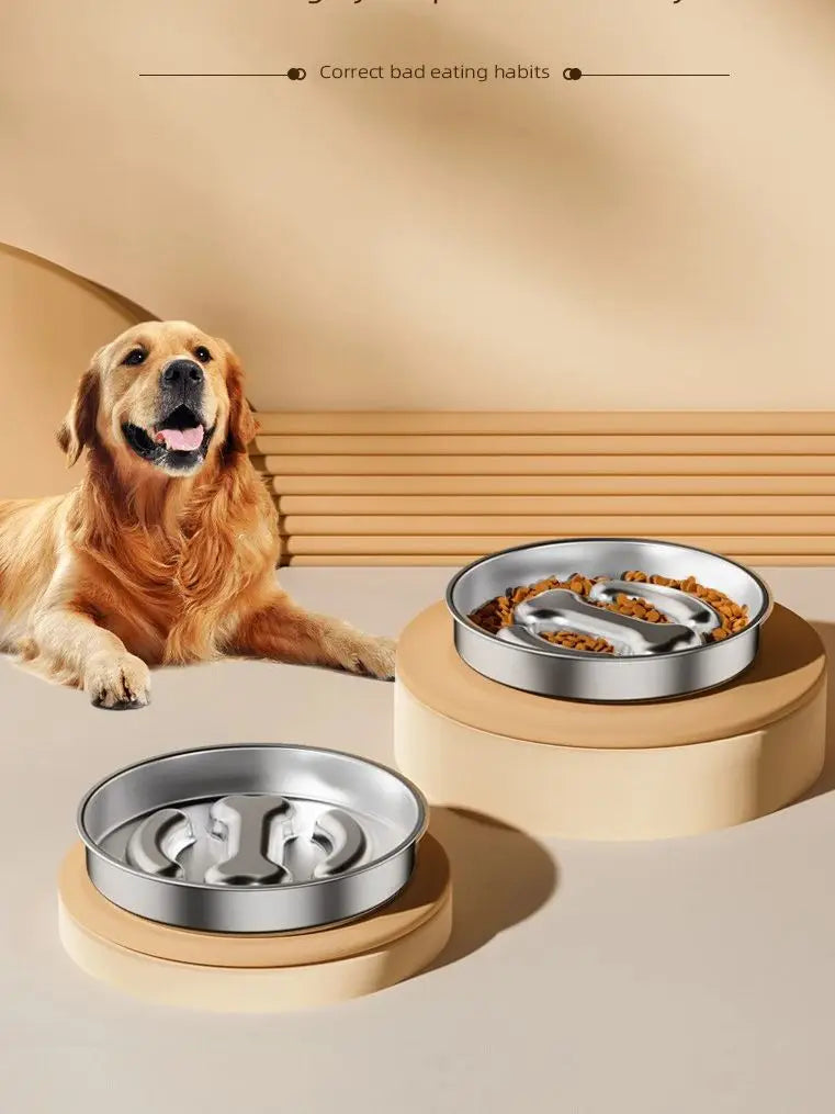 Nixie Stainless Steel Puzzle Slow Feeder Bowl for Dogs Dog Slow Feeder Bowl Nixie